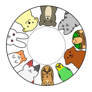 Cute Pet Animals in Circle Vinyl Decal Sticker