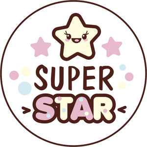 Cute Pink Girly Kawaii Candy Letters Icon - Super Star Vinyl Decal Sticker