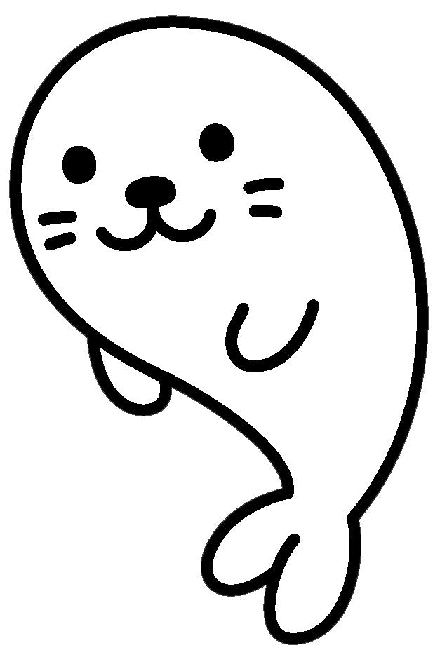 Cute Playful White Baby Seal Cartoon Emoji #5 Vinyl Decal Sticker
