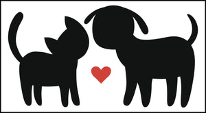 Cute Puppy Dog and Kitty Cat Love Vinyl Decal Sticker