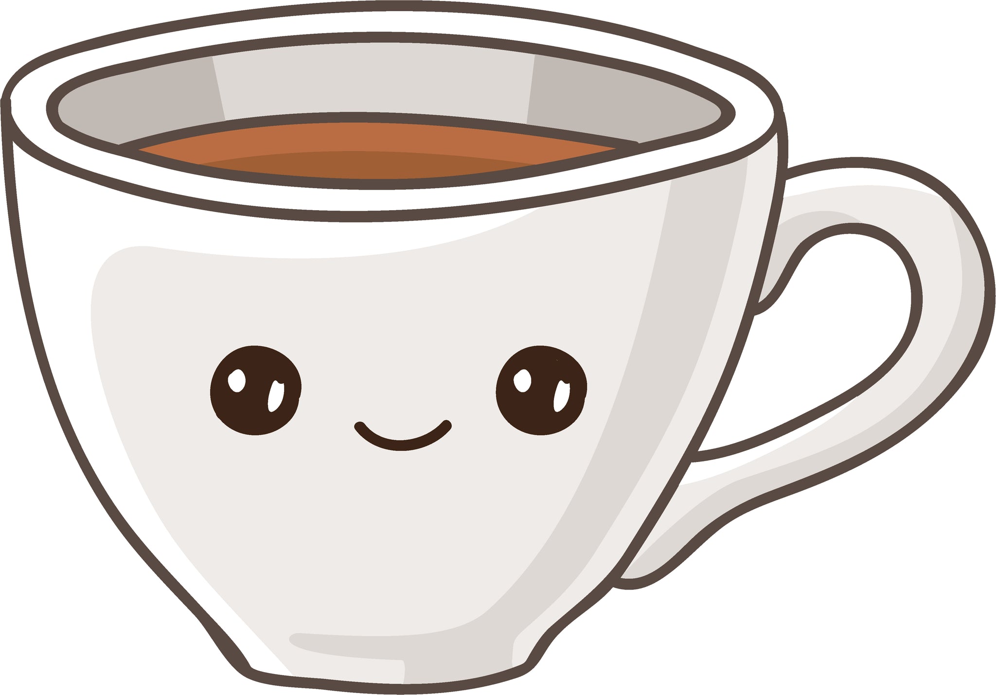 Cute Silly Cafe Coffee Tea Cup Mug Cartoon Emoji #6 Vinyl Decal Sticker