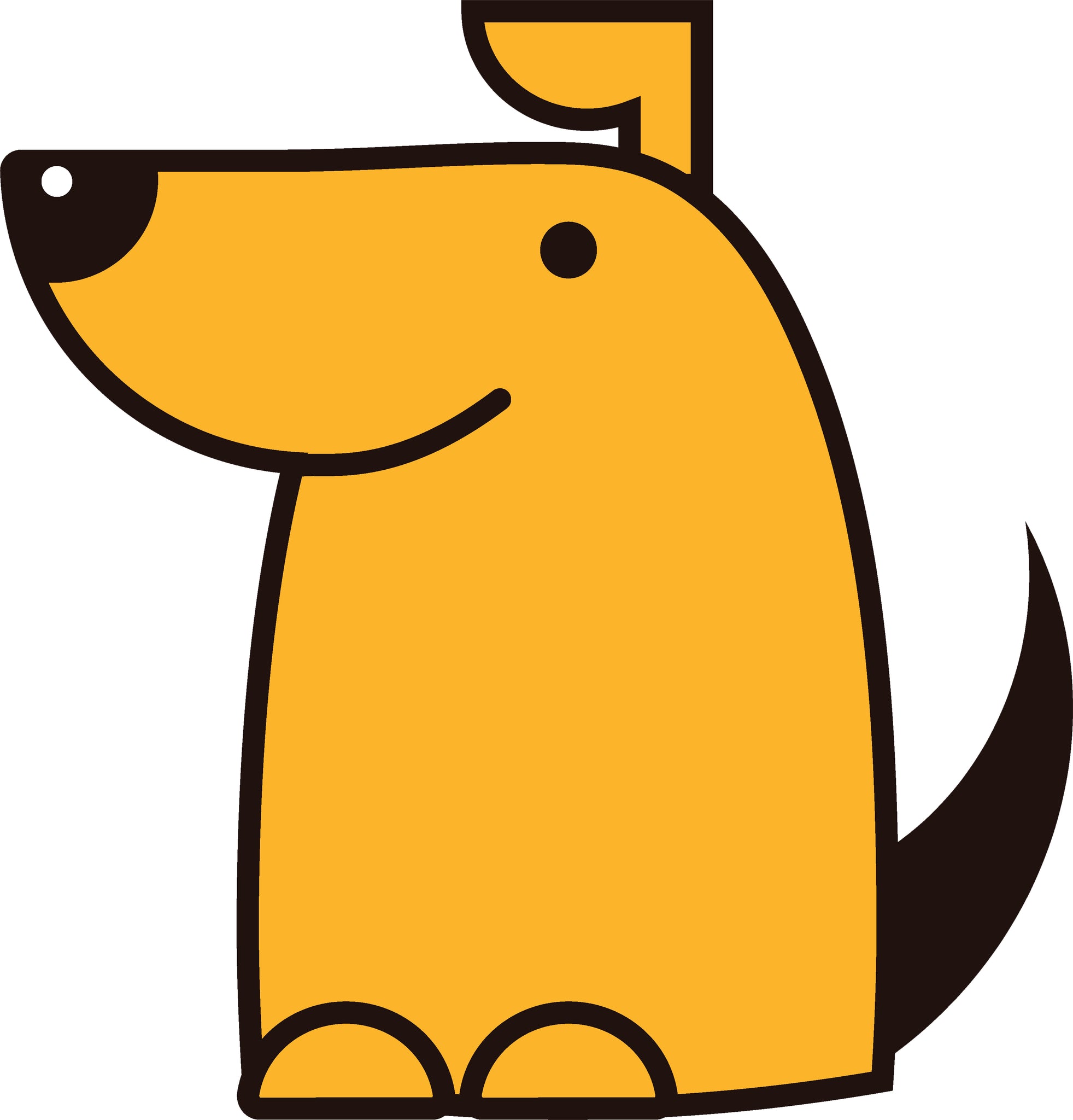 Cute Simple Animal House Pet Cartoon Emoji - Puppy Dog #1 Vinyl Decal Sticker
