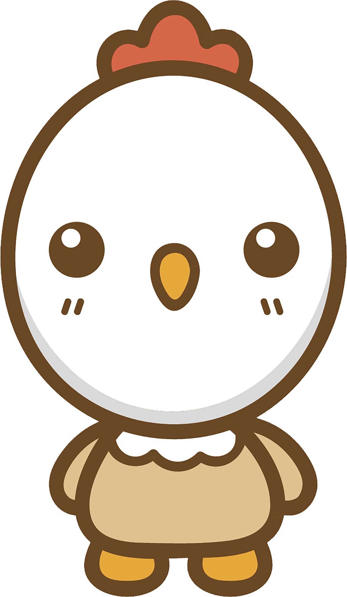 Cute Simple Kawaii Animal Cartoon Emoji - Chicken Vinyl Decal Sticker