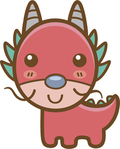 Cute Simple Kawaii Animal Cartoon Emoji - Dragon Vinyl Decal Sticker