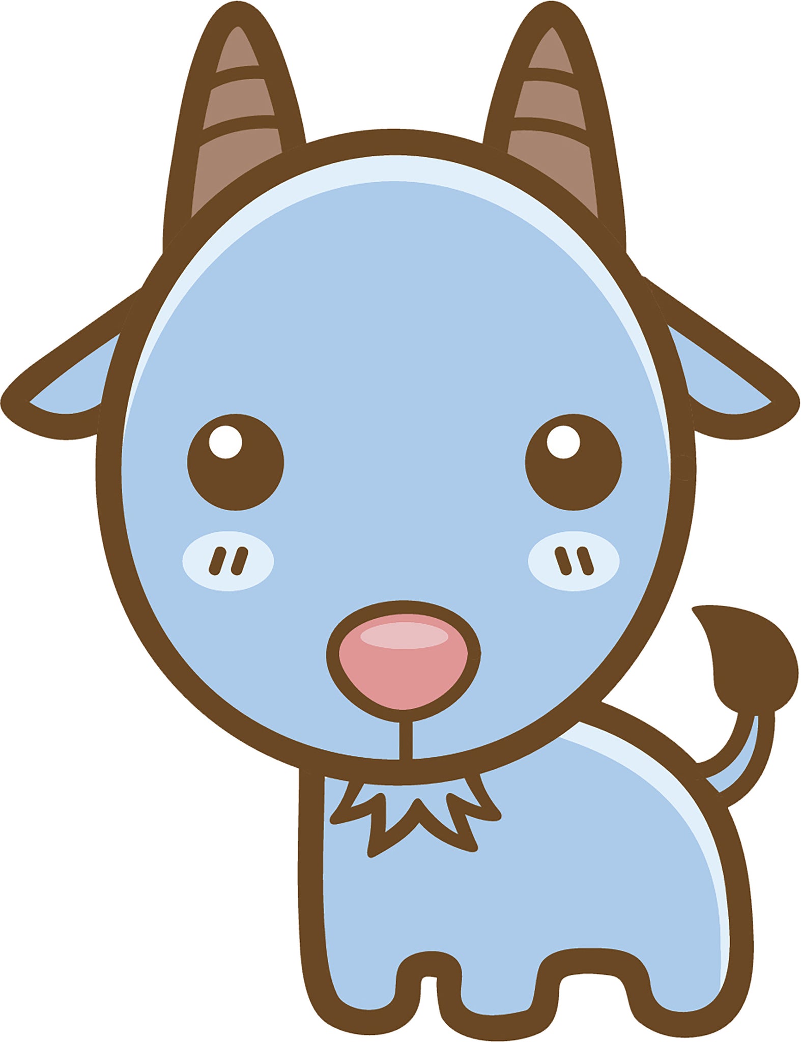 Cute Simple Kawaii Animal Cartoon Emoji - Goat Vinyl Decal Sticker