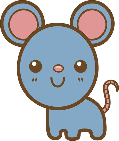 Cute Simple Kawaii Animal Cartoon Emoji - Mouse Vinyl Decal Sticker