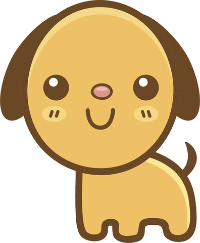 Cute Simple Kawaii Animal Cartoon Emoji - Puppy Dog Vinyl Decal Sticker