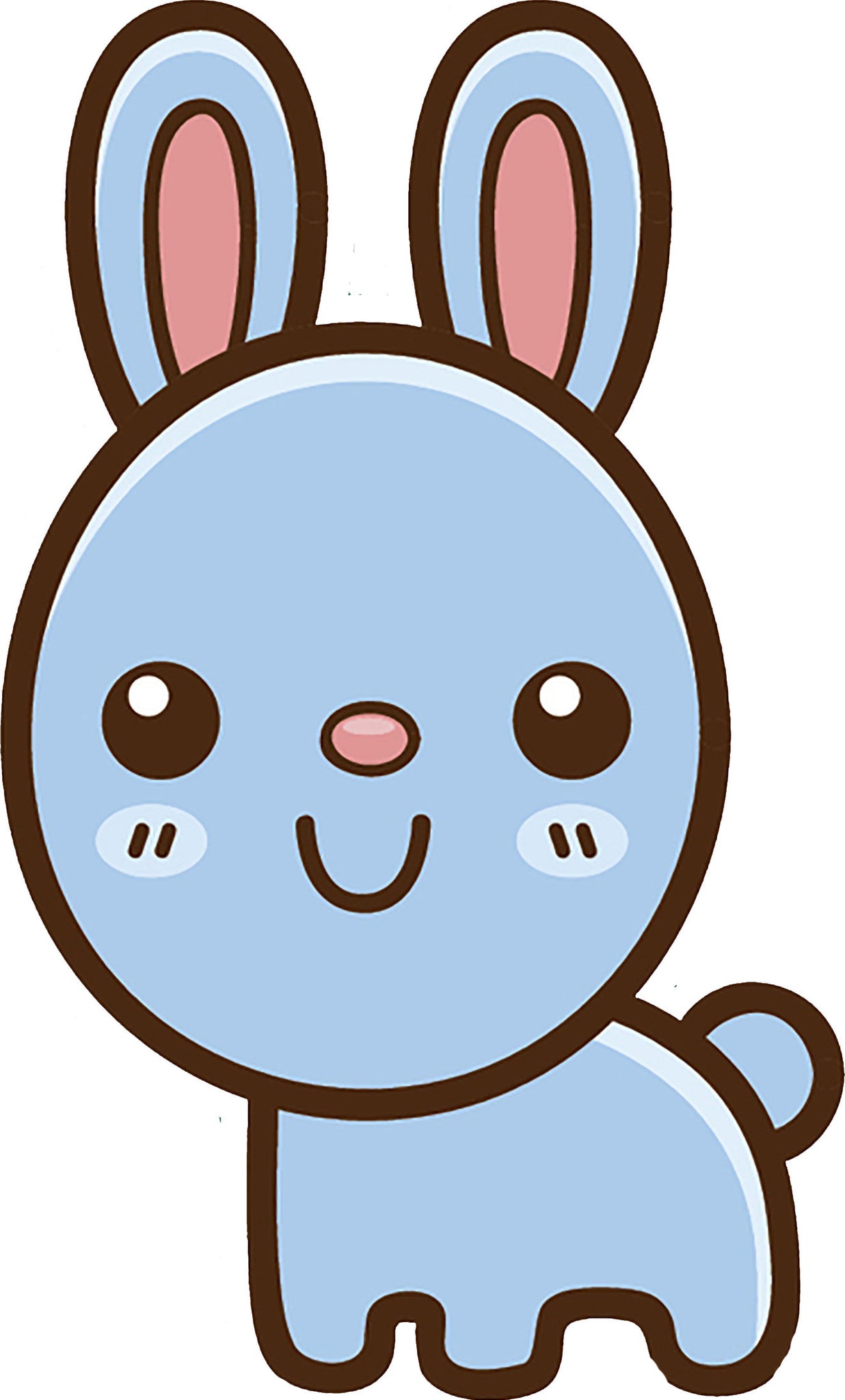 Cute Simple Kawaii Animal Cartoon Icon - Bunny Rabbit Vinyl Decal Sticker