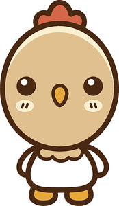 Cute Simple Kawaii Animal Cartoon Icon - Chicken Vinyl Decal Sticker