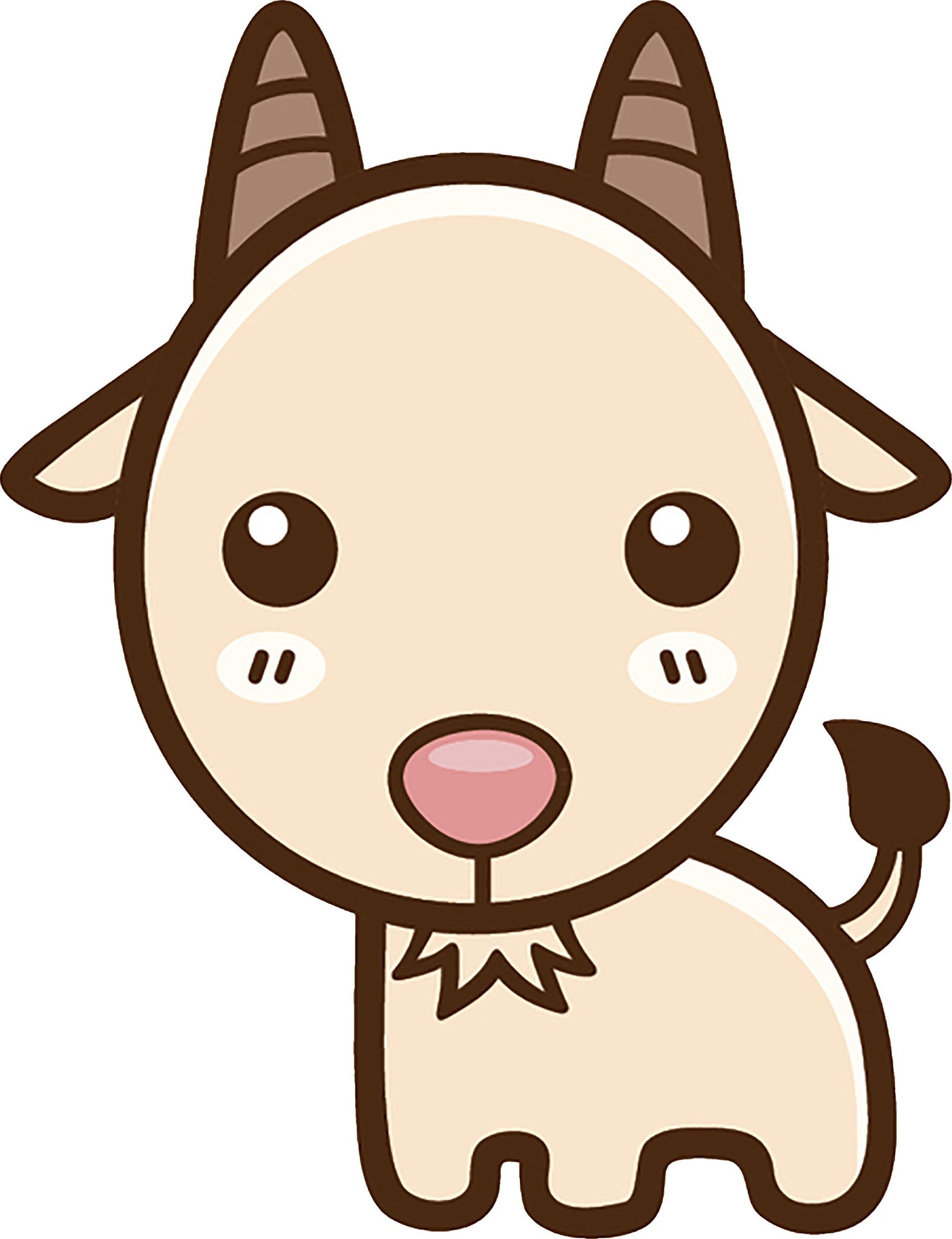 Cute Simple Kawaii Animal Cartoon Icon - Goat Vinyl Decal Sticker