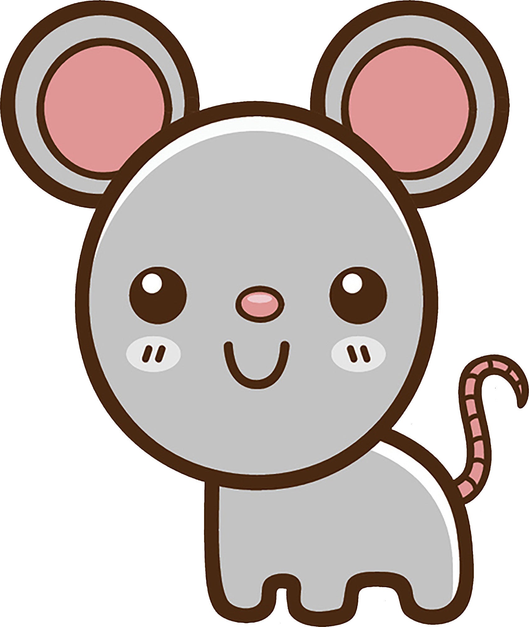 Cute Simple Kawaii Animal Cartoon Icon - Mouse Vinyl Decal Sticker