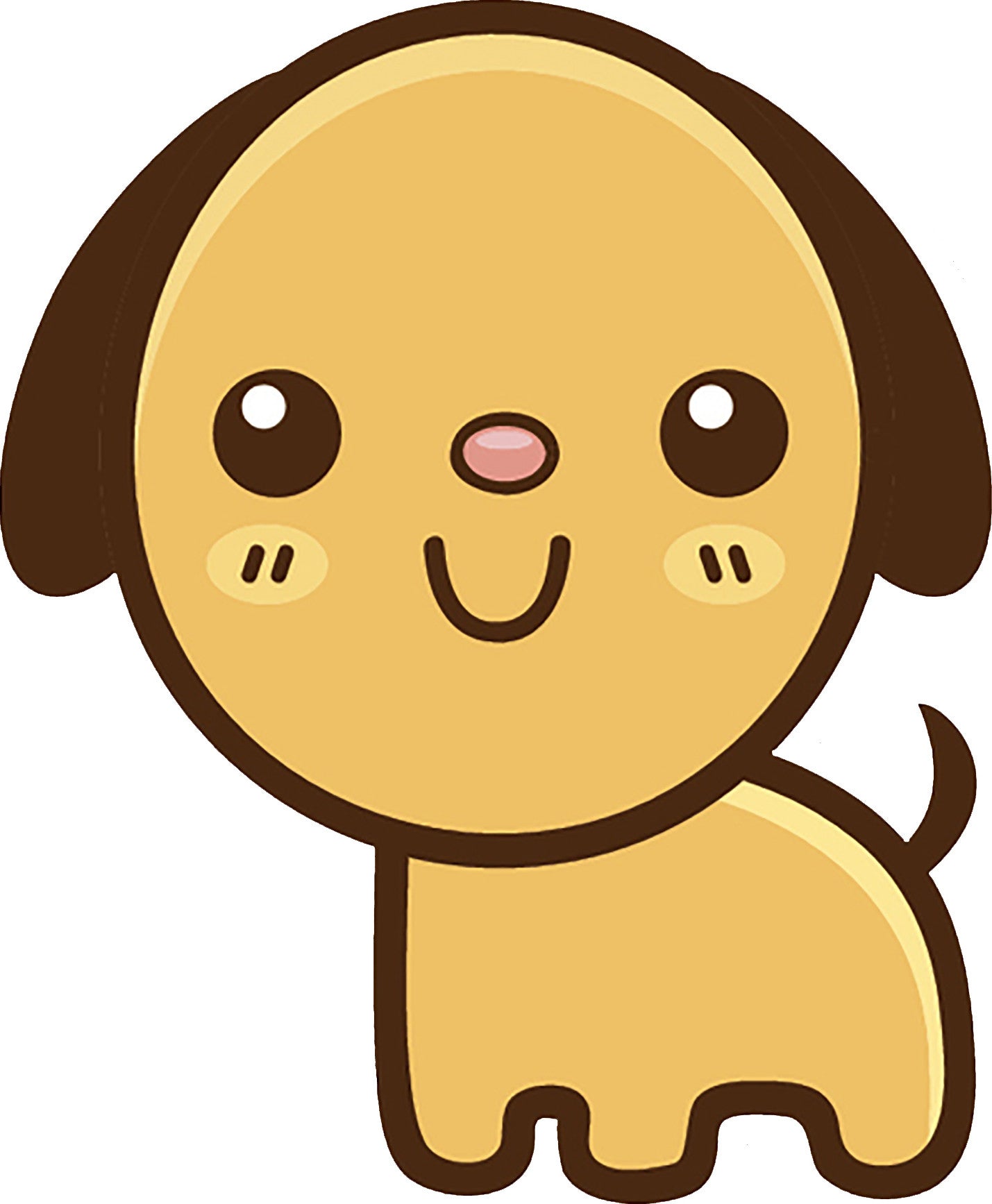 Cute Simple Kawaii Animal Cartoon Icon - Puppy Dog Vinyl Decal Sticker