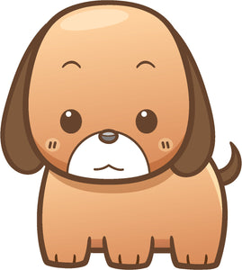 Cute Simple Kawaii Farm Animal Cartoon Icon - Puppy Dog Vinyl Decal Sticker