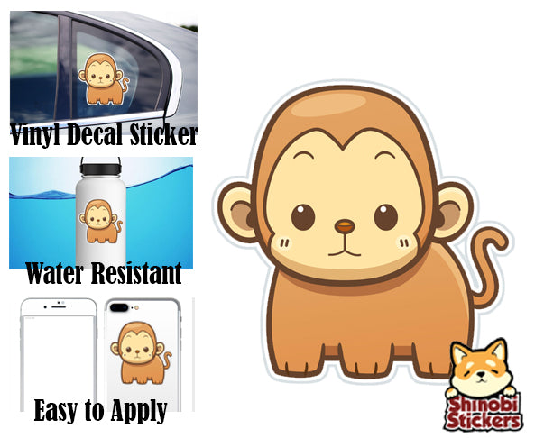 Cute Simple Kawaii Zoo Wild Animal Cartoon Icon Water Resistant Car Vinyl Decal Sticker