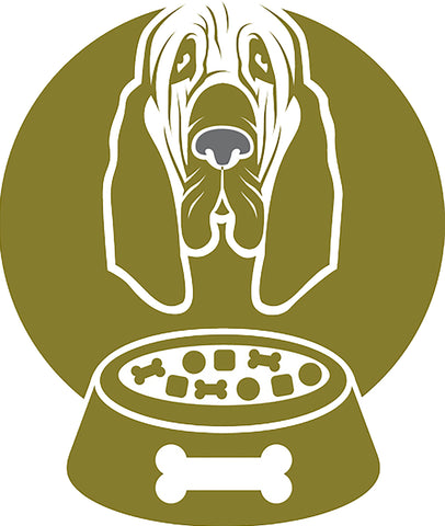 Cute  Simple Puppy Dog and Food Bowl Silhouette - Hound Vinyl Decal Sticker