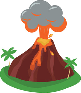 Cute Tropical Nature Island Volcano Cartoon #3 Vinyl Decal Sticker