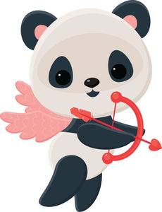 Cute Valentines Day Baby Panda Bear Cupid Vinyl Decal Sticker