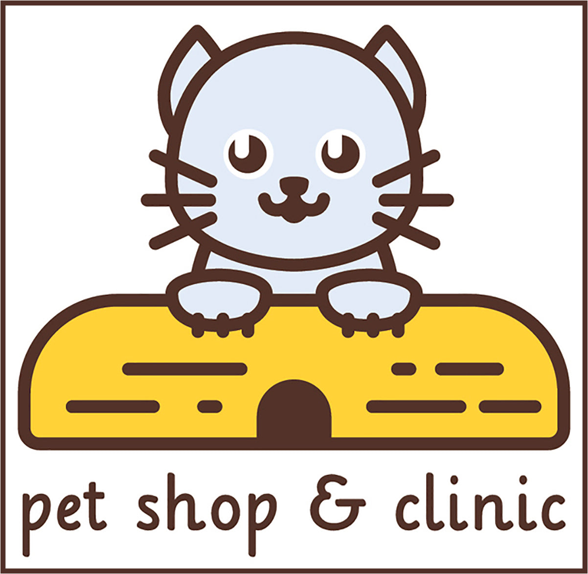 Cute Veterinary Clinic Pet Shop Cartoon Logo Icon #10 Vinyl Decal Sticker