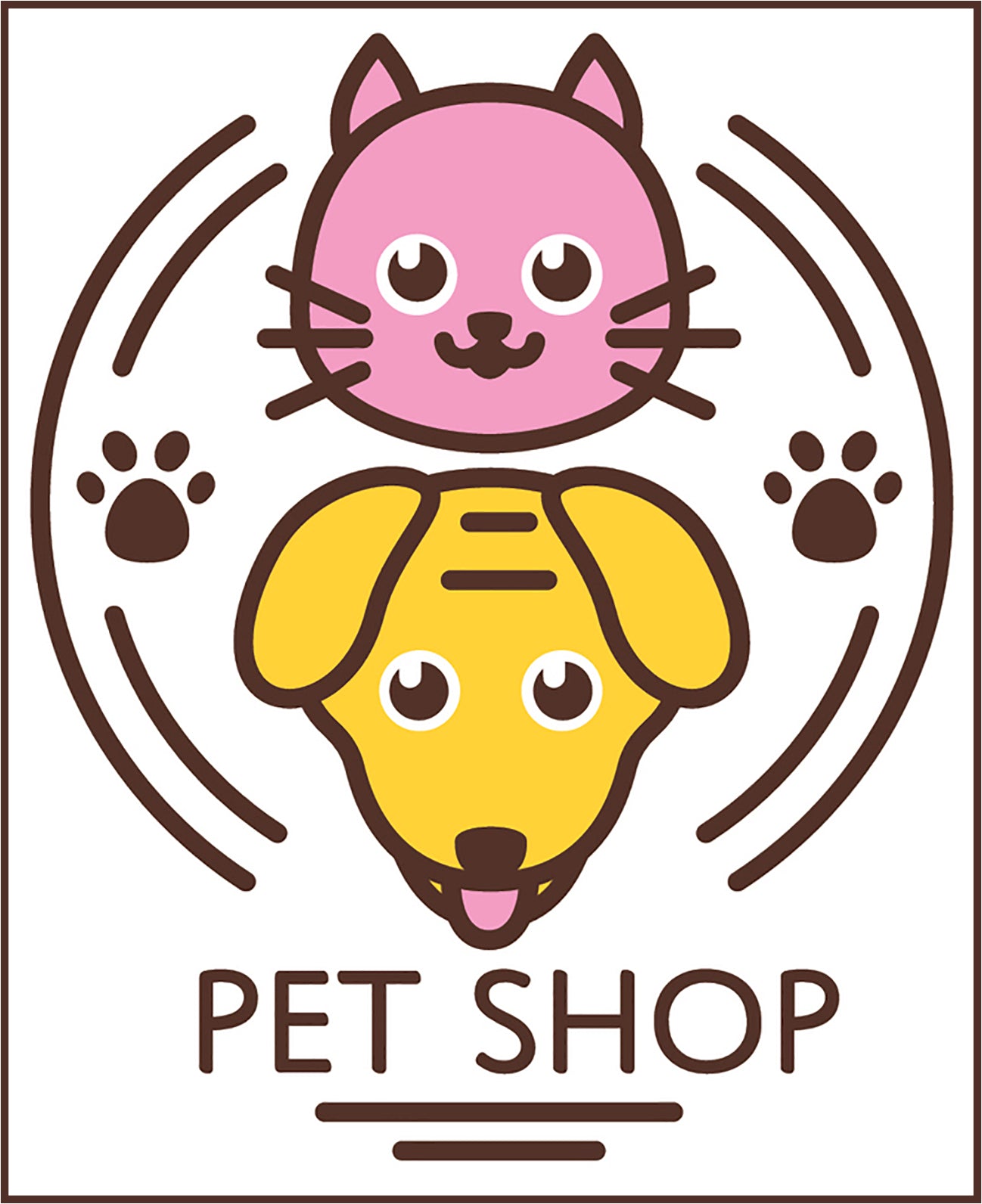 Cute Veterinary Clinic Pet Shop Cartoon Logo Icon #14 Vinyl Decal Sticker