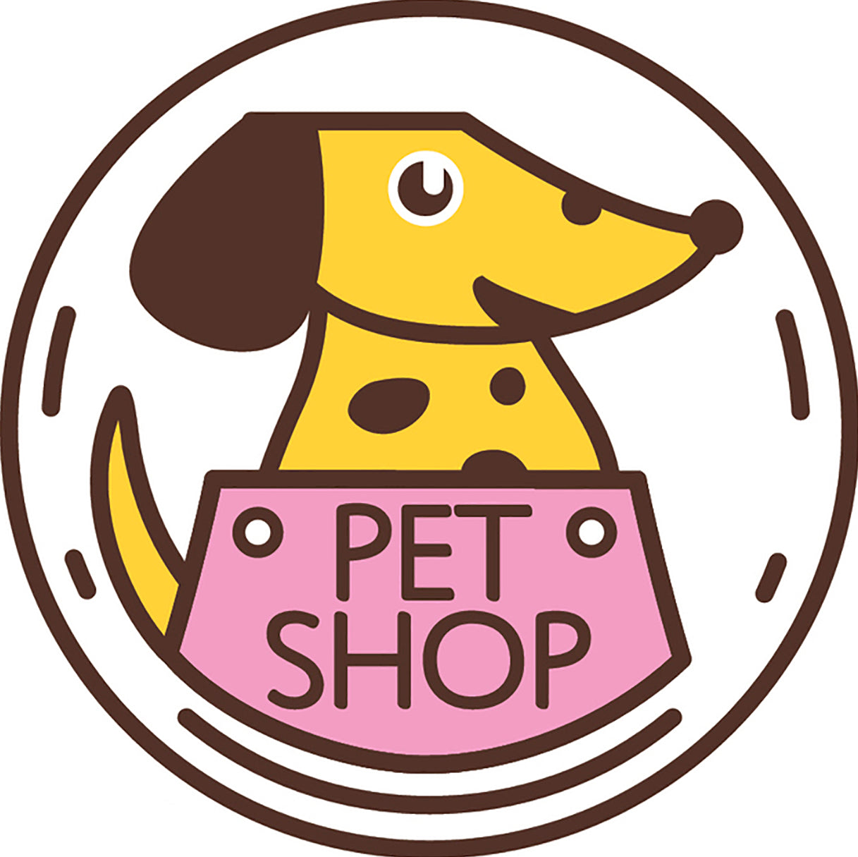 Cute Veterinary Clinic Pet Shop Cartoon Logo Icon #2 Vinyl Decal Sticker