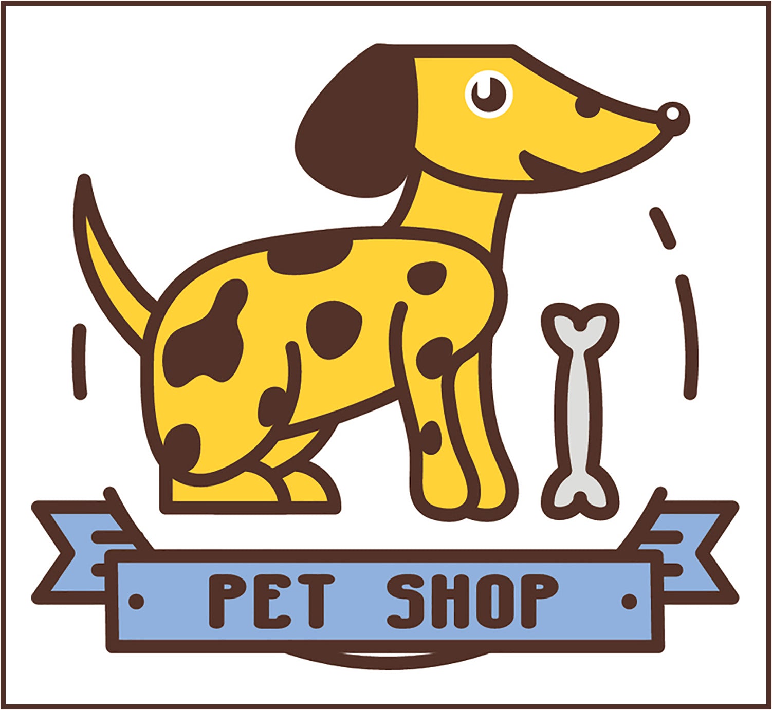 Cute Veterinary Clinic Pet Shop Cartoon Logo Icon #8 Vinyl Decal Sticker