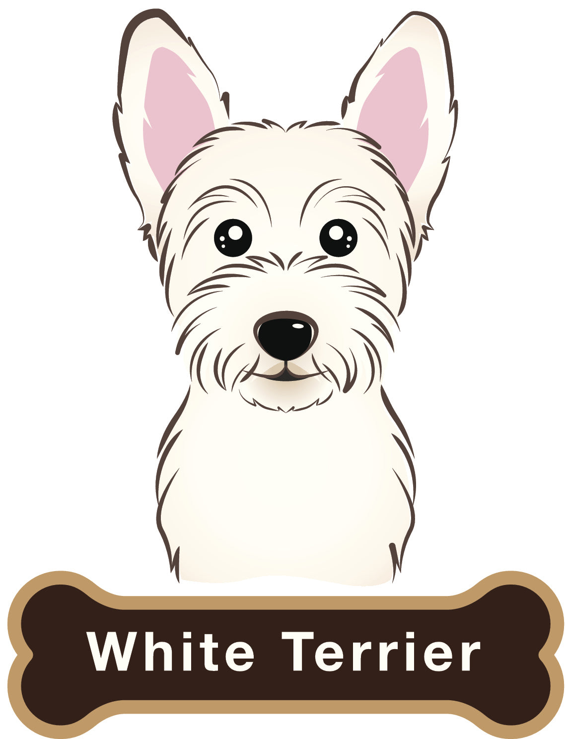 Cute West Highland White Terrier Westie Dog Vinyl Decal Sticker