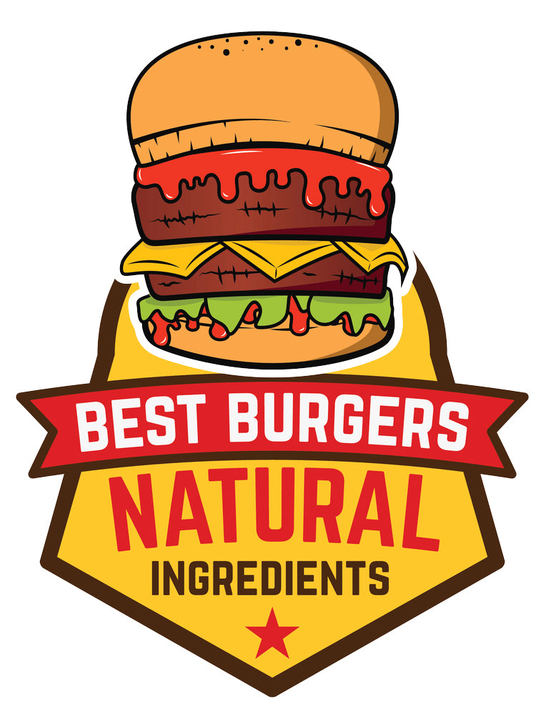 Delicious American Fast Fair Food - Best Burgers Logo Vinyl Decal Sticker