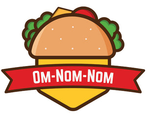 Delicious American Fast Fair Food - Om Nom Nom Burger Vinyl Decal Sticker