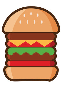 Delicious American Fast Fair Food - Tall Burger Vinyl Decal Sticker