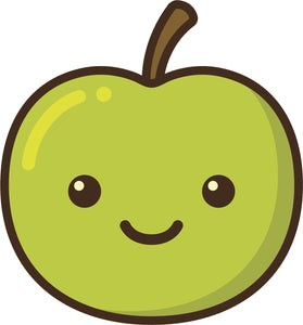 Delicious Green Apple Cartoon Emoji - Whole Vinyl Decal Sticker