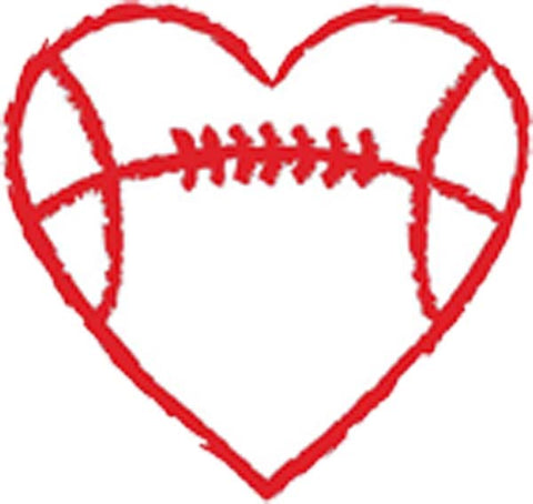 Divine Designs Cool Crayon Art I Heart Love Sports - Football Heart Vinyl Decal Sticker