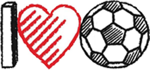 Divine Designs Cool Crayon Art I Heart Love Sports - I Love Soccer Ball Vinyl Decal Sticker