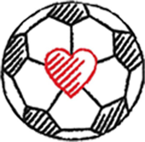 Divine Designs Cool Crayon Art I Heart Love Sports - Soccer Ball Heart Vinyl Decal Sticker
