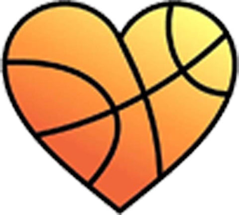 Divine Designs Cool I Love Heart Sport Cartoon Icon Emoji - Basketball #2 Vinyl Decal Sticker