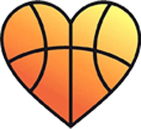 Divine Designs Cool I Love Heart Sport Cartoon Icon Emoji - Basketball #3 Vinyl Decal Sticker