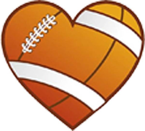 Divine Designs Cool I Love Heart Sport Cartoon Icon Emoji - Football #2 Vinyl Decal Sticker