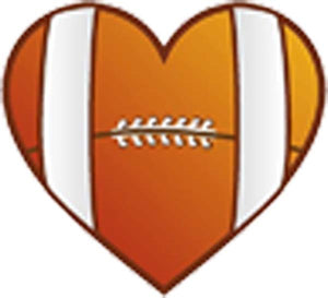 Divine Designs Cool I Love Heart Sport Cartoon Icon Emoji - Football #3 Vinyl Decal Sticker