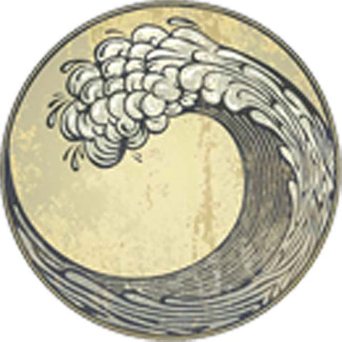 Divine Designs Japanese Art Wave in Circle Crest Vinyl Decal Sticker