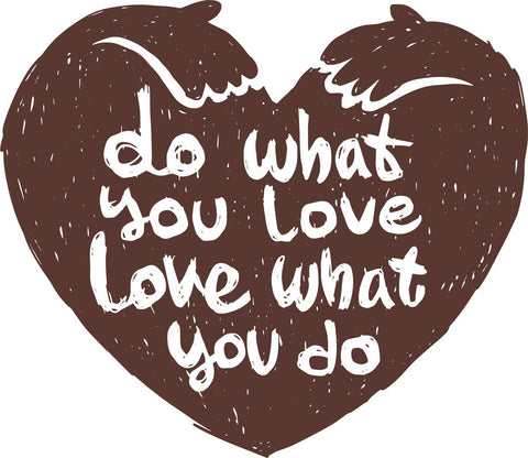Do What You Love Love What You Do Heart with Embracing Hands Vinyl Decal Sticker
