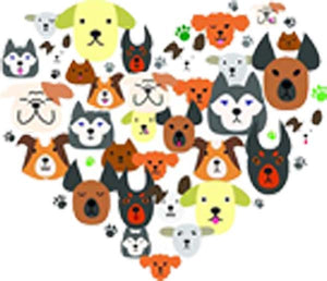 Dog Love Heart Paw Prints Puppy Breeds Best Friend Happy Cartoon Vinyl Decal Sticker