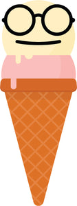 Double Scoop Ice Cream Cone Emoji Nerdy Geeky Vinyl Decal Sticker