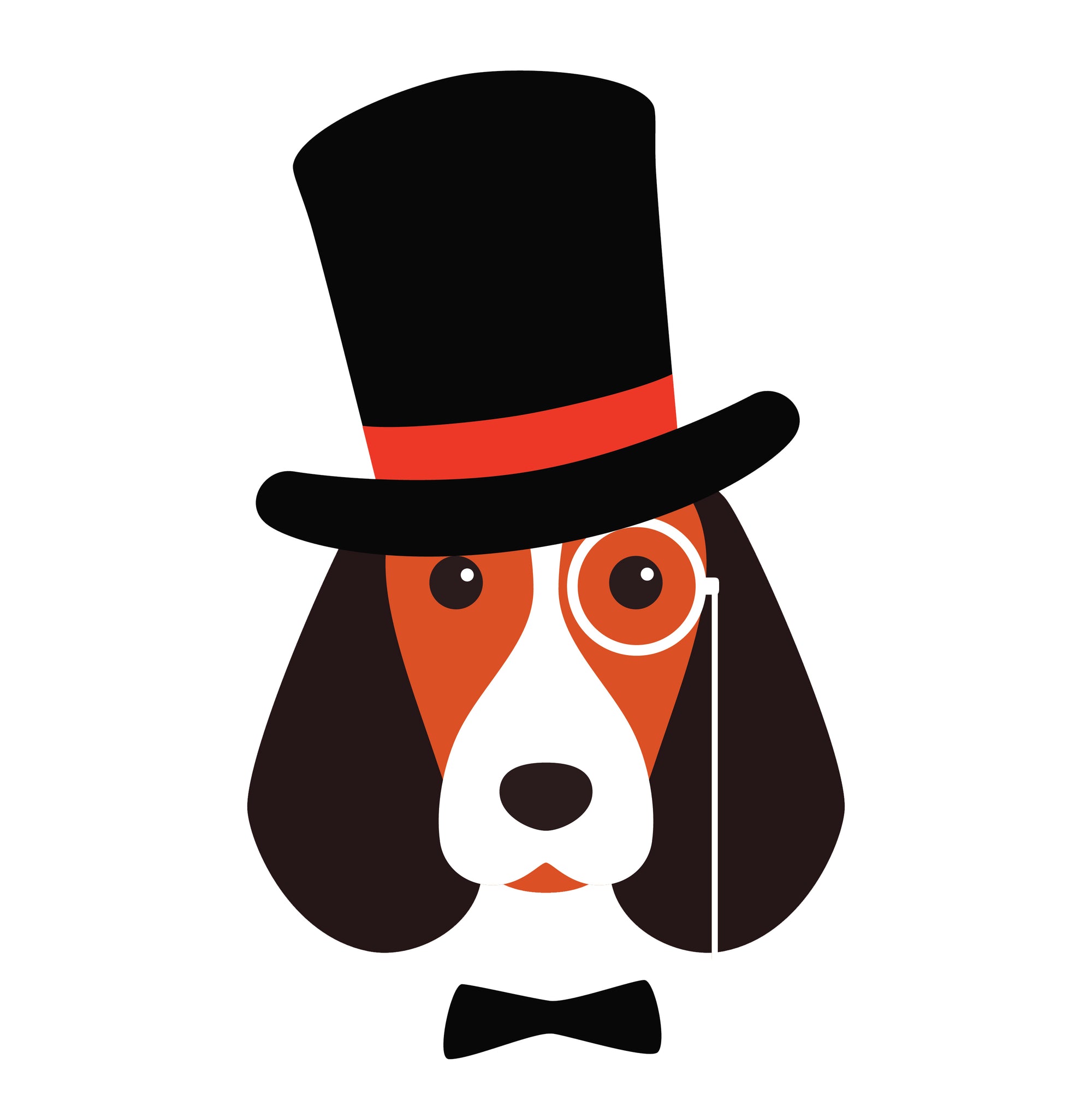 Fancy Old Fashioned Dog with Monocle and Bowtie Vinyl Decal Sticker