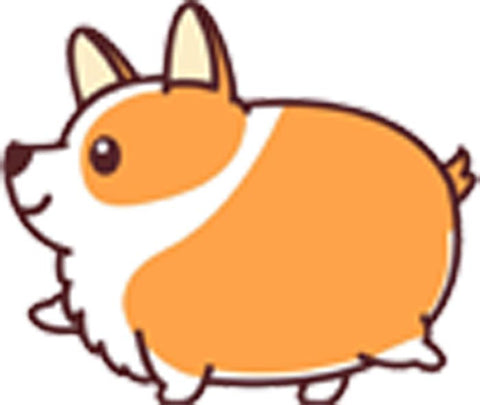 Fat Puppy Dog Cute Kawaii Animal Chubby Walking Cartoon - Corgi Vinyl Decal Sticker