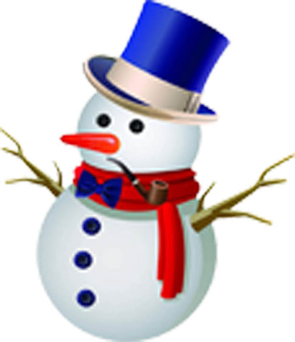 Festive Christmas Happy Holiday Symbols Cartoon - Snowman Vinyl Decal Sticker