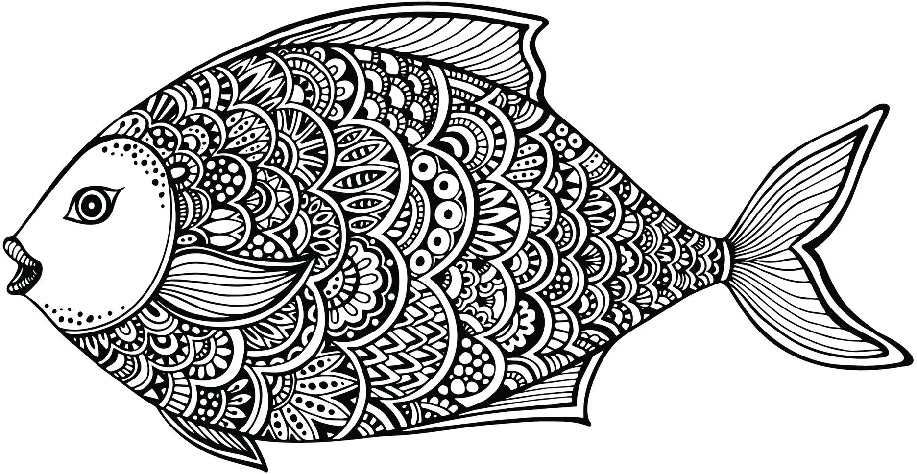 Fish with Patterned Scales Vinyl Decal Sticker