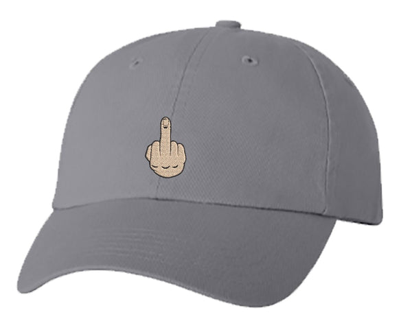 Unisex Adult Washed Dad Hat Simple Angry Middle Finger Cartoon Emoji Icon Embroidery Sketch Design