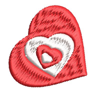 Iron on / Sew On Patch Applique HEART SPIRAL OPTICAL ILLUSION RED WHITE Embroidered Design