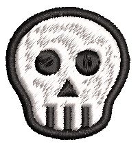 Iron on / Sew On Patch Applique Halloween Monster Costume Icon - Skull Embroidered Design
