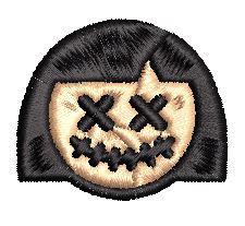 Iron on / Sew On Patch Applique Halloween Monster Costume Icon - Stitched Mouth Girl Embroidered Design