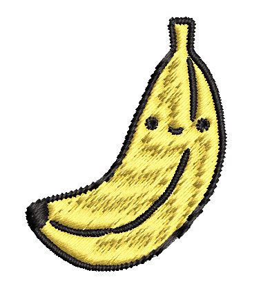 Iron on / Sew On Patch Applique Happy Cute Banana Emoji Embroidered Design